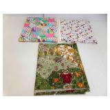 3 Pieces Printed Cotton Fabric - SEE PICS for