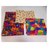 3 Pieces of Cat Print Cotton Fabric - SEE PICS