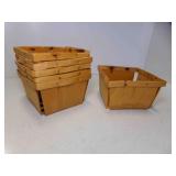 6 Vintage Wood Strawberry Baskets