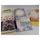 Vintage Doilies & Hankies in Plastic Box
