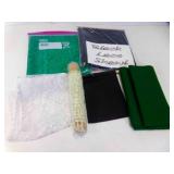 Black Lace Shawl - 2-Yards + 4" Green Lace Piece &