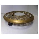 Vintage Brass Rolling Plant Stand Ornate Design