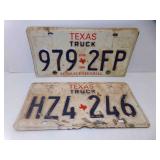 2 Texas Truck License Plates HZ4-246 & 1986