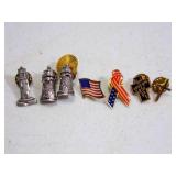 3 Lighthouse Pin Backs - 2 Religious Pin Backs