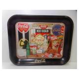 1990 Rectangle Metal Coca-Cola Tray "Through the