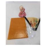 Glass Ornament - Angel Topper - Hand Fan - Vintage