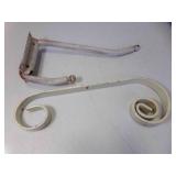 Vintage Cast Iron Wall Hook & Wrought Iron Scroll