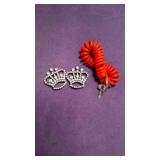 Vintage Rhinestone Crown Shoe Bling & Stretchy