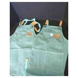 2 Tosewever Canvas Cross Back Apron w/pockets
