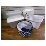 5 Storage Totes--4 w/lids