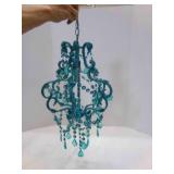 Turquoise Bead Chandelier-takes smaller light bulb