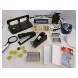 Office Desk items, hole punch, Electric pencil sha