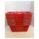 10 Red Hand Held Shopping Baskets