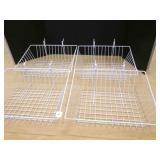 4-white 12"x15" Gridwall & Slatwall  display Baske