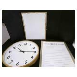 19" Clock, To Do List on Glass, Framed Burlap Dï¿½co