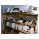 Contents of Shelves-9 sewing machines, presser foo