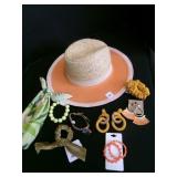 Clear Stadium Bag, Blue Felt Hat-jewelry