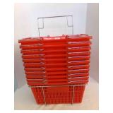 11 Red Hand Held Shopping Baskets w/stand