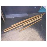 6 wood poles-longest is 8" they are 1 1/8"