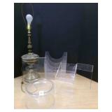 Brass Lamp, Acrylic Display pieces-lamp powers on