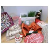 Christmas Decorations-Lights, Santa head, bows