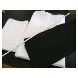 2-white Cotton Curtains 27"x29", 2 Black-Blackout