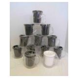 13 plastic coffee mugs cups to insert fabric or pa