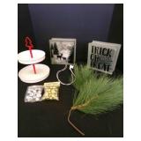 Christmas Dï¿½cor, Bells, 2 tier stand, Glass Blocks