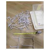 50 White Slatwall Hooks