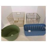 2 Wire Baskets, Cording Basket, plastic Storage