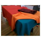 2-Round 60" Table Cloth Orange & Green, 2-60"x120"