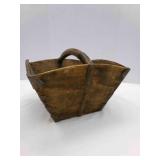 Vintage Asian Wooden Rice Grain Bucket