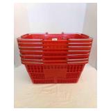 7 Red Hand Held Shopping Baskets