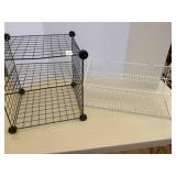 2 Display Shelves, White wire 21"x12"x8", Black Wi