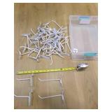 50 White Slatwall Hooks