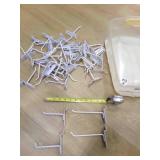 50 White Slatwall Hooks