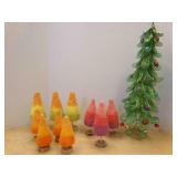 Felted Christmas Trees & mesh Tree 22" tall