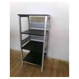 4 shelf Stand metal & particle board 19"x18: 42" t