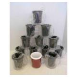 13 plastic coffee mugs cups to insert fabric or pa