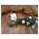 2 Christmas Swags & 2 Tier metal Stand