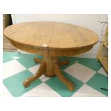 Wood Oak Pedestal Table 42" may match lot 485