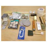 Paint Brushes, sanding Blocks, Curtain Grommets