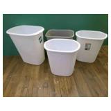 8 Trash cans--4 are 5 gallon--all plastic