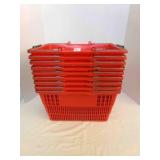 9 Red Hand Held Shopping Baskets