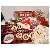 Christmas Dï¿½cor-Table Runner, Signs, Rag Santa