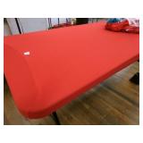 2- RED stretch table cloths for 5ft table