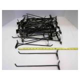 50 Black Slatwall Hooks--12"