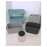 Storage containers, Wood, Plastic, Cord