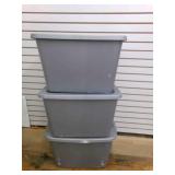 3 Large Gray totes