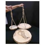 Hanging wood slice on macrame cord-2-16" 1-10" NEW